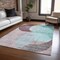 Homeroots 9' X 12' Teal Blue Brown And Beige Geometric Washable Indoor Outdoor Area Rug 604957 - alternate 9