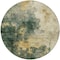 Homeroots 8' Fern Green And Gold Round Abstract Washable Indoor Outdoor Area Rug 603055 - alternate 9