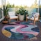 Homeroots 8' Green Pink And Teal Blue Round Abstract Washable Indoor Outdoor Area Rug 604458 - alternate 9