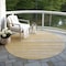 Homeroots 8' Gold Gray And Ivory Round Striped Washable Indoor Outdoor Area Rug 597243 - alternate 8