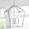 Jonathan Y Pagoda 12" 4-Light Classic Traditional Metal Cage Lantern LED Pendant, Chrome JYL7436C - alternate 19