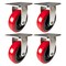 Hyw Products Heavy Duty Caster Set 6in Polyurethane on Plastic Wheels, 4 Rigid, 4PK 40-60R-A1-PU-4 - alternate 1