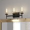 Vaxcel Warren 3 Light Black and Brass Mid Century Modern Bathroom Vanity Wall Fixture Clear Glass W0393 - alternate 1