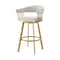 Homeroots 26" Silver and Gold Fabric and Stainless Steel Low Back Counter Height Swivel Bar Chair 569150 - alternate 9