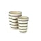 Homeroots Set of Six Black And Ivory Ceramic 2 Ounce Geometric Round Pot Planters, 6PK 517966 - alternate 7