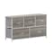 Flash Furniture Harris 5 Drawer Storage Dresser with White Cast Iron Frame, Light Natural Wood Top and Easy Pull En WX-5L206-MDF-WHT-LNT-GG - alternate 1