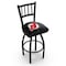 Holland Bar Stool Co 30" Blk Wrinkle New Jersey Devils Swivel Bar Stool, Jailhouse Back L01830NJDevl - alternate 1