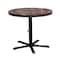 Leisure Craft 36" Round Perforated Pedestal Table, Portable, 30"H, Brown 36TAB30-BROWN - alternate 1