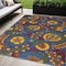 Homeroots 5' X 7' Blue Yellow And Green Indoor Outdoor Area Rug 527611 - alternate 9