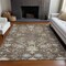 Homeroots 9' X 12' Brown Beige And Green Floral Washable Indoor Outdoor Area Rug 605453 - alternate 9