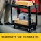 Rubbermaid Commercial Utility Cart with Deep Lipped Plastic Shelves, Plastic, 500 lb Load Capacity, 2 Shelves, 39 in L FG450088BLA - alternate 7