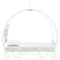 Homeroots Purple and White Metal Canopy Bed Frame 285577 - alternate 1