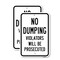 Signmission No Dumping Violators Will Be Prosecuted, 18'' X 24'' 2 Signs, Heavy Gauge Aluminum, 2PK A-1824-2PACK-25088 - alternate 1