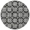Homeroots 8' Black And Ivory Round Floral Washable Indoor Outdoor Area Rug 595927 - alternate 7