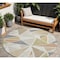 Homeroots 8' Ivory Brown And Green Round Geometric Washable Indoor Outdoor Area Rug 600374 - alternate 1