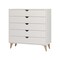 Homeroots 36" White And Natural Wood Five Drawer Dresser 533281 - alternate 9