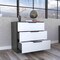 Homeroots 28" White and Gray Three Drawer Dresser 544001 - alternate 9