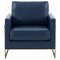 Leisuremod Lincoln Leather Accent Armchair with Gold Frame, Navy Blue LA31BU-L - alternate 7