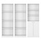 Homeroots Set of Three White Wood Eleven Tier Modular Bookcase with Two Doors, 3PK 546630 - alternate 1