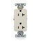 Leviton Duplex Straight Blade Receptacle, 5-20R, 20 A, 125V AC, 2 Pole, 3 Wire, Flush Mount, Grounded 16352-T - alternate 1