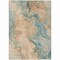 Homeroots 5' X 8' Teal Blue Coral And Ivory Abstract Washable Indoor Outdoor Area Rug 617585 - alternate 9