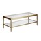 Homeroots 45" Clear Glass And Gold Steel Coffee Table With Shelf 520941 - alternate 9