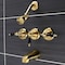 Kingston Brass Triple-Handle Tub and Shower Faucet, Brushed Brass KB237AKL - alternate 2