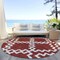 Homeroots 8' Brick Red And Ivory Round Geometric Washable Indoor Outdoor Area Rug 593740 - alternate 8
