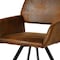 Homeroots Set of Two Espresso and Black Faux Suede and Steel Dining Arm Chairs, 2PK 719344 - alternate 7
