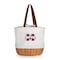 Picnic Time Family Of Brands NCAA Mississippi State Bulldogs Coronado Canvas and Willow Basket Tote - Picnic Bag 203-00-187-384-0 - alternate 1