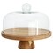 Megachef Acacia Wood Multi-Function Cake Stand with Glass Dome Lid 750122132M - alternate 7