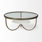 Homeroots 36" Brown and Gold Wood and Metal Round Coffee Table With Shelf 376276 - alternate 1