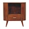 Homeroots 30in Chestnut Solid Wood Oval Accent Cabinet With One Drawer 654288 - alternate 1