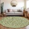 Homeroots 8' Olive Green And Ivory Round Damask Washable Indoor Outdoor Area Rug 595177 - alternate 8