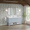 James Martin Vanities 60 in. Double Vanity, Serenity Blue, w/Single Hole 3 CM White Zeus Quartz Top & Backsplash 330-V60D-SRB-1WZ - alternate 6