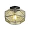 Jonathan Y Evelyn 12.5 in. 1-Light Vintage Farmhouse Iron/Glass LED Flush Mount, Oil Rubbed Bronze JYL9924A - alternate 1