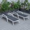 Leisuremod Marlin Patio Chaise Lounge Chair with Armrests in White Aluminum Frame, Black, 2PK MLAW-77BL2 - alternate 10