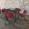 Regency Round Kee Breakroom Table W/ 4 M Stack Chairs, 42 in W, 42 in L, Neo Walnut TB42RNDNWBPBK47BY - alternate 6