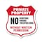 Signmission Private Property Shield Sign No Hunting, 12 Inch X 12 Inch, Plastic Sign SHI-P-12-445 - alternate 1