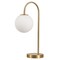Jonathan Y Arco 18.25" Minimalist Mid-Century Arched Metal/Glass LED Table Lamp w/Frosted Globe Shade, Brass Gol JYL6010B - alternate 9