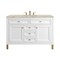 James Martin Vanities Chicago 48" Single Vanity, Glossy White, w/ 3 CM Tajnar Eclos Top 503-V48-GW-3TJR - alternate 1