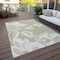 Homeroots 5' X 8' Artichoke Green Ivory And Taupe Floral Washable Indoor Outdoor Area Rug 589519 - alternate 9
