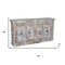 Homeroots 75" White Distressed Solid Wood Carved Floral Sideboard with Four Doors 635825 - alternate 8