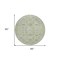 Homeroots 8' Artichoke Green Beige And Gray Round Damask Washable Indoor Outdoor Area Rug 604176 - alternate 9