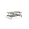 Homeroots 47" Natural and Gray Metal Sled Coffee Table With Shelf 490566 - alternate 5