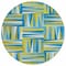 Homeroots 8' Teal Blue Green And Ivory Round Geometric Washable Indoor Outdoor Area Rug 598306 - alternate 8