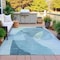 Homeroots 3' X 5' Teal Blue And Ivory Abstract Washable Indoor Outdoor Area Rug 630435 - alternate 6