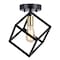 Vaxcel Deering 10.25-in W Matte Black/Gold Satin Brass Contemporary Flush Mount Ceiling Light Fixture C0300 - alternate 1