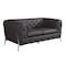 Homeroots 69in Brown And Silver Italian Leather Loveseat 477572 - alternate 7