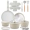 Nutrichef 18-Piece Ceramic Cookware Set with Detachable Handles, Non Stick Pots and Pans, PTFE-Free Natural NCCS18DTHGN - alternate 1